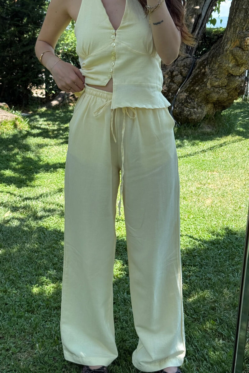 TANK TOP+TROUSERS ELASTIC WOMEN SET YELLOW/E VERDHE - 2