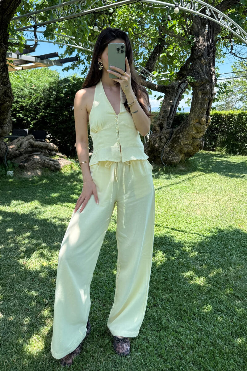 TANK TOP+TROUSERS ELASTIC WOMEN SET YELLOW/E VERDHE - 5