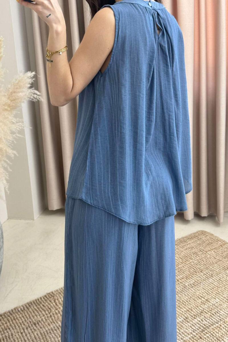 TANK TOP+TROUSERS SIMPLE WOMEN SET BLUE/BLU - 4