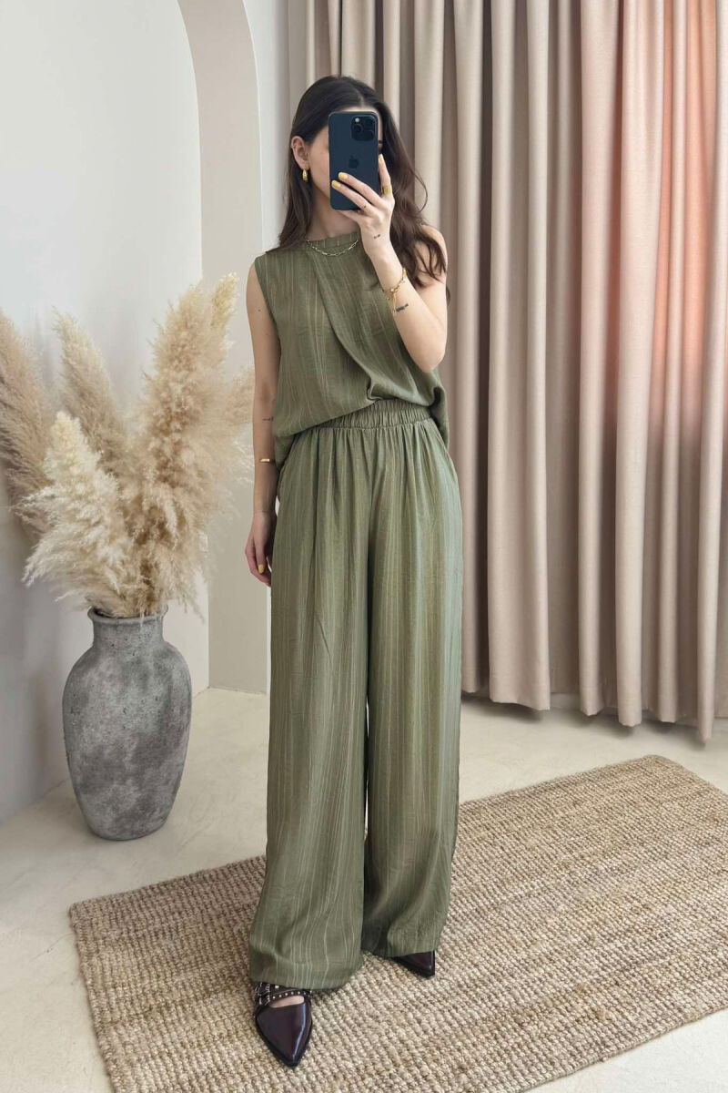 TANK TOP+TROUSERS SIMPLE WOMEN SET OLIVE/ULLI - 1
