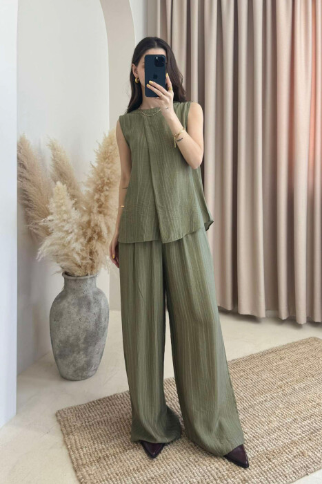 TANK TOP+TROUSERS SIMPLE WOMEN SET OLIVE/ULLI - 3