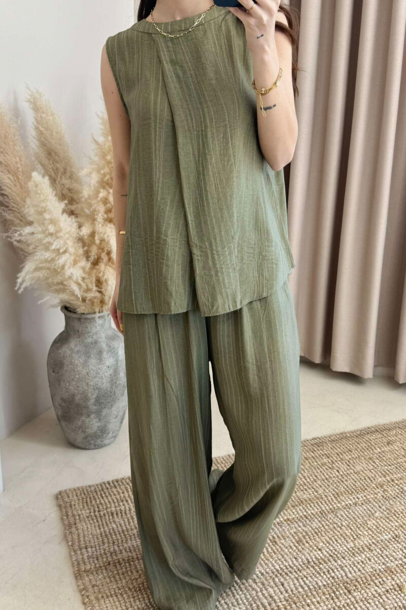 TANK TOP+TROUSERS SIMPLE WOMEN SET OLIVE/ULLI - 4