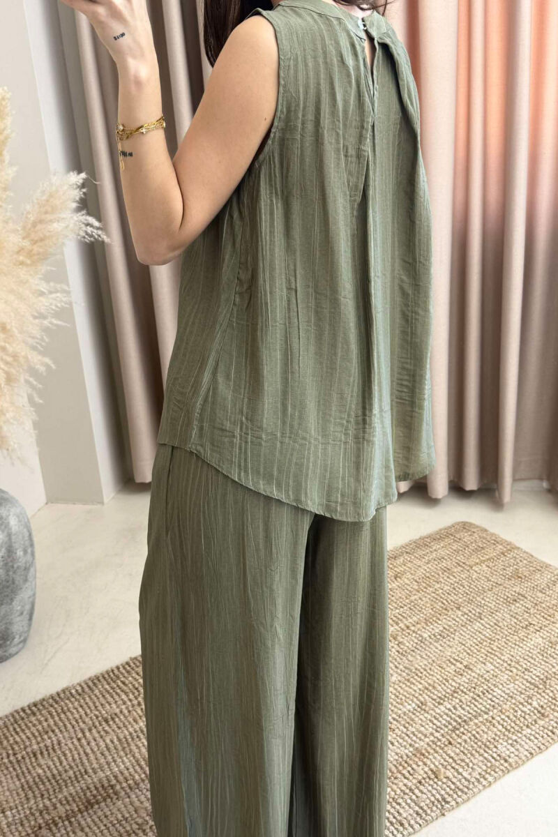 TANK TOP+TROUSERS SIMPLE WOMEN SET OLIVE/ULLI - 5