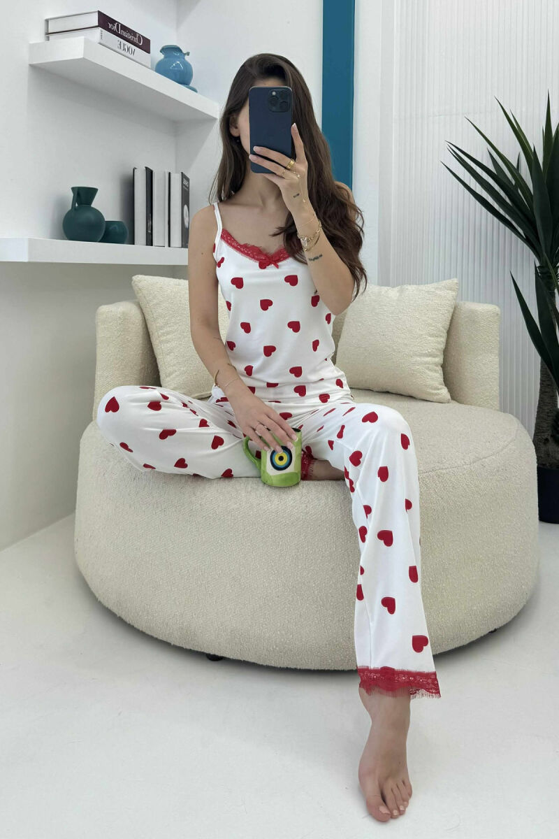 TANK TOP+TROUSERS STRIPED WOMEN PYJAMAS WHITE-E BARDHE - 2