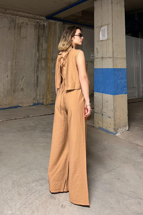 TANK TOP+TROUSERS WOMEN SET DARK BEIGE/BEZHE ERRET - 3