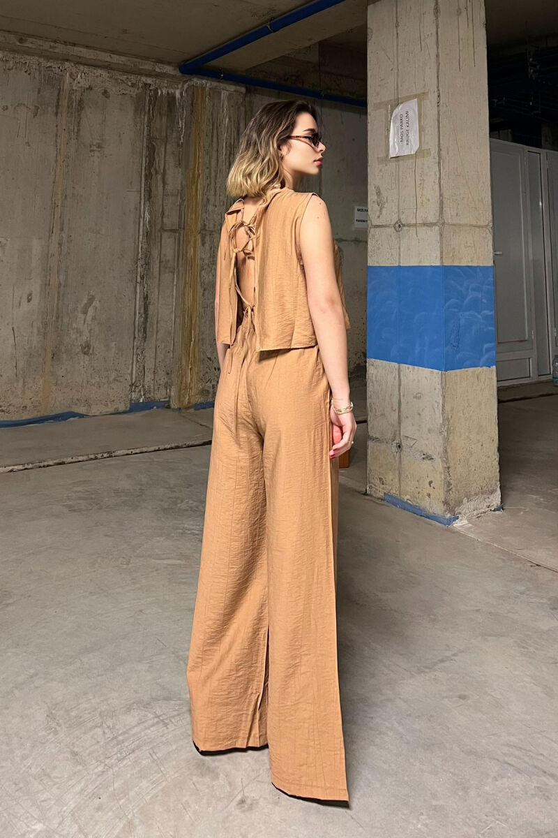 TANK TOP+TROUSERS WOMEN SET DARK BEIGE/BEZHE ERRET - 3