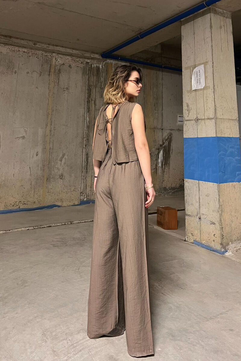 TANK TOP+TROUSERS WOMEN SET LIGHT BROWN/KAZB - 3