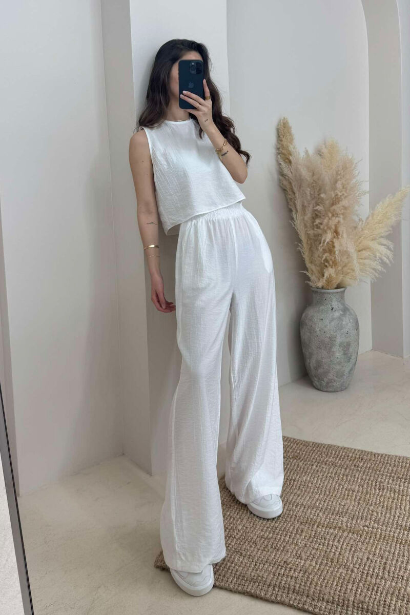 TANK TOP+TROUSERS WOMEN SET WHITE-E BARDHE - 2