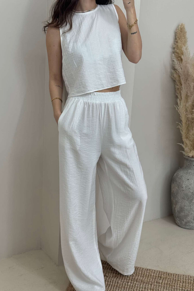 TANK TOP+TROUSERS WOMEN SET WHITE-E BARDHE - 3