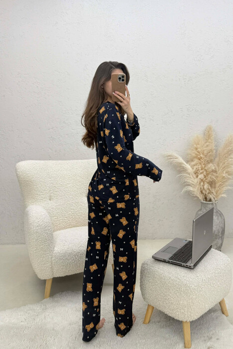 TEDDY BEAR DESIGN SHIRT+TROUSERS WOMEN PYJAMAS BLUE/BLU - 2