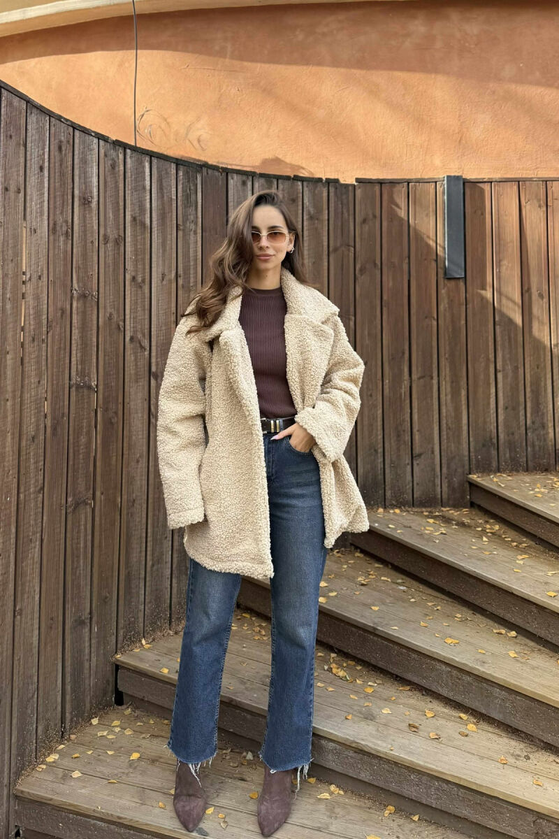 TEDDY BEAR ONE COLOR WOMEN JACKET DARK BEIGE/BEZHE ERRET - 3