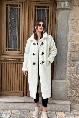 TEDDY BEAR WOMEN COAT WHITE-E BARDHE 