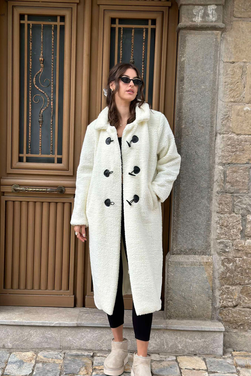 TEDDY BEAR WOMEN COAT WHITE-E BARDHE - 1