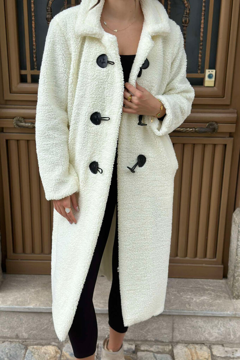 TEDDY BEAR WOMEN COAT WHITE-E BARDHE - 3