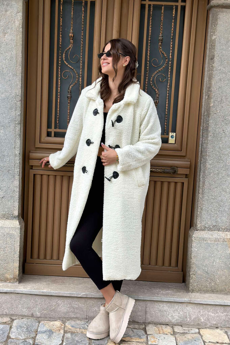 TEDDY BEAR WOMEN COAT WHITE-E BARDHE - 7