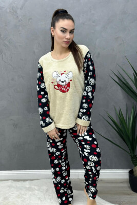 TEDY BEAR WOMAN PYJAMAS IN BEIGE COLOR 