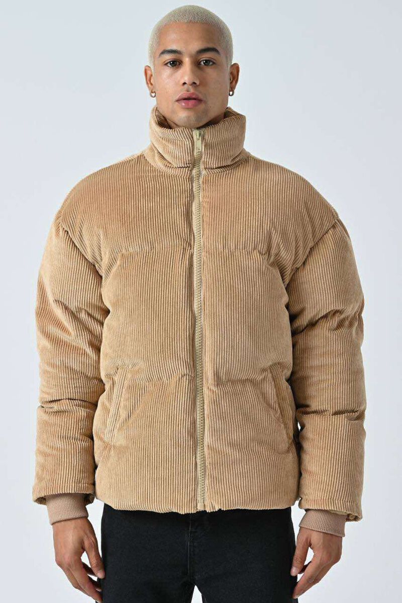 TEXTURED MEN PUFFER JACKET BEIGE/BEZHE - 1