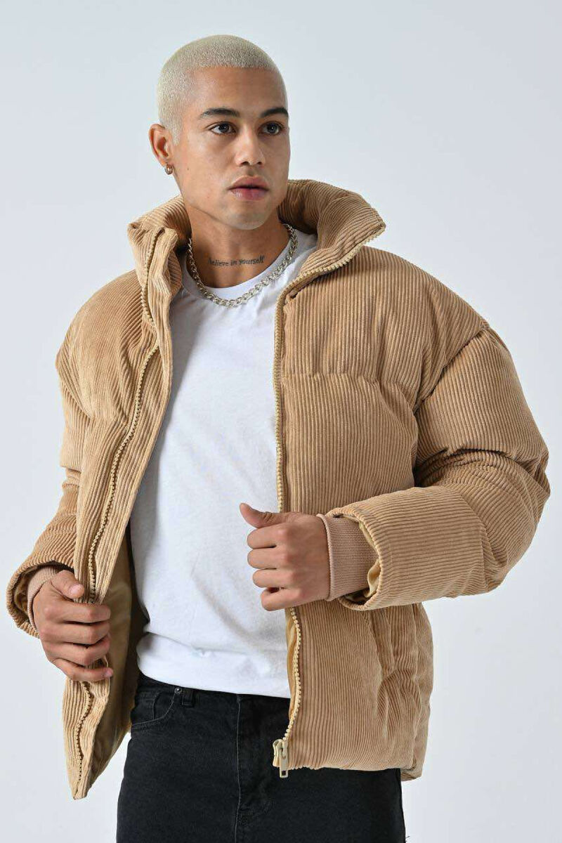 TEXTURED MEN PUFFER JACKET BEIGE/BEZHE - 2