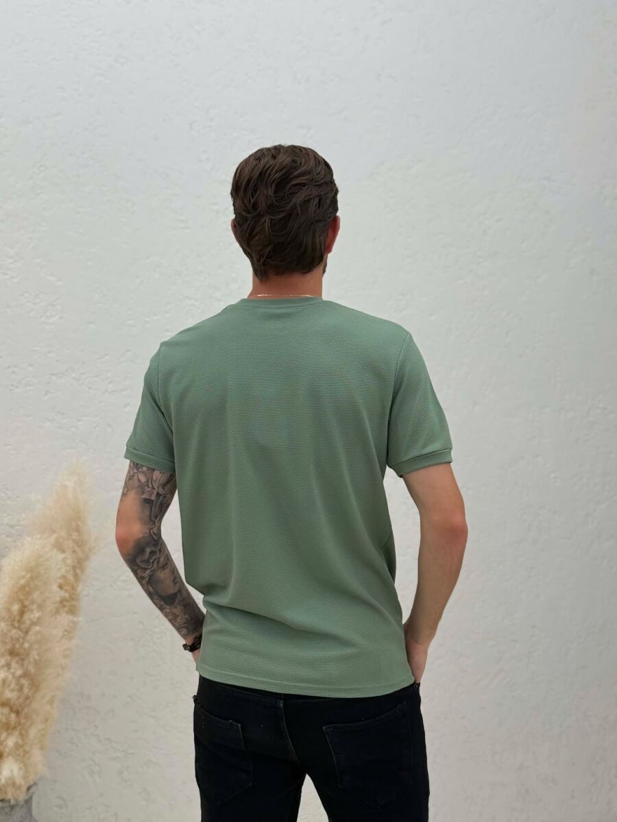 TEXTURED ROUND NECK MEN T-SHIRT MINT/MENTE - 2