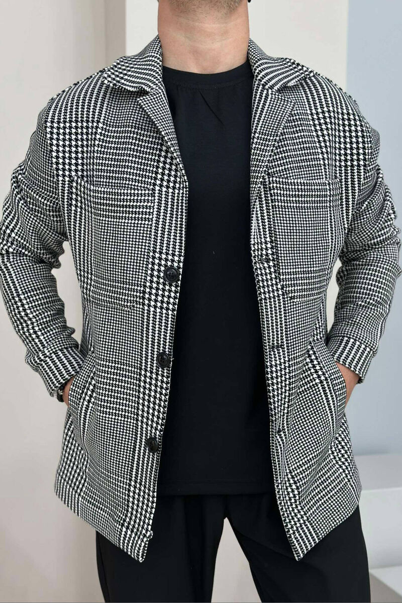 TEXTURED MEN JACKET BLACK-WHITE/ZB - 1