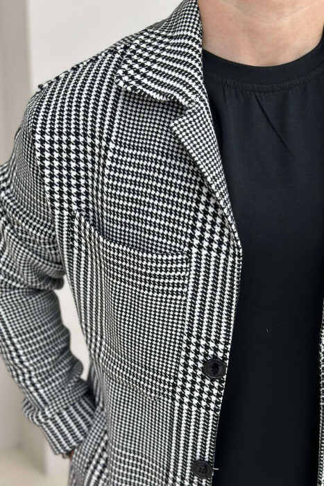 TEXTURED MEN JACKET BLACK-WHITE/ZB - 4