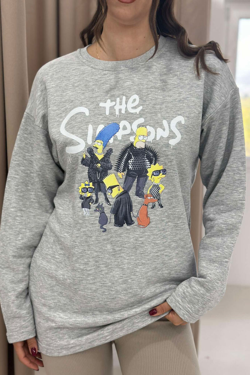 THE SIMPSONS DESIGN WOMEN SWEATSHIRT GREY/GRI - 4