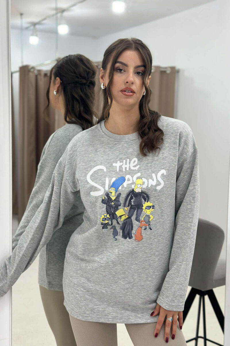 THE SIMPSONS DESIGN WOMEN SWEATSHIRT GREY/GRI - 5