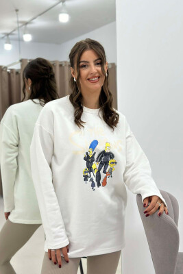 THE SIMPSONS DESIGN WOMEN SWEATSHIRT WHITE-E BARDHE 