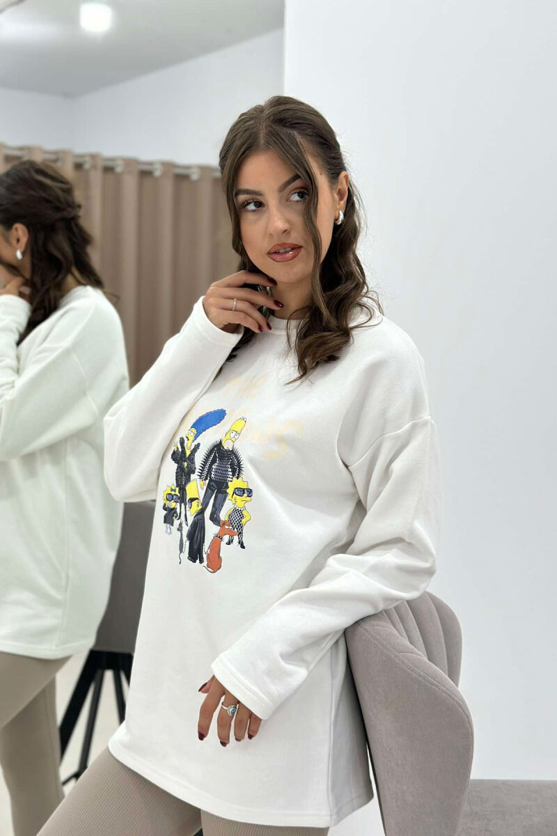 THE SIMPSONS DESIGN WOMEN SWEATSHIRT WHITE-E BARDHE - 3