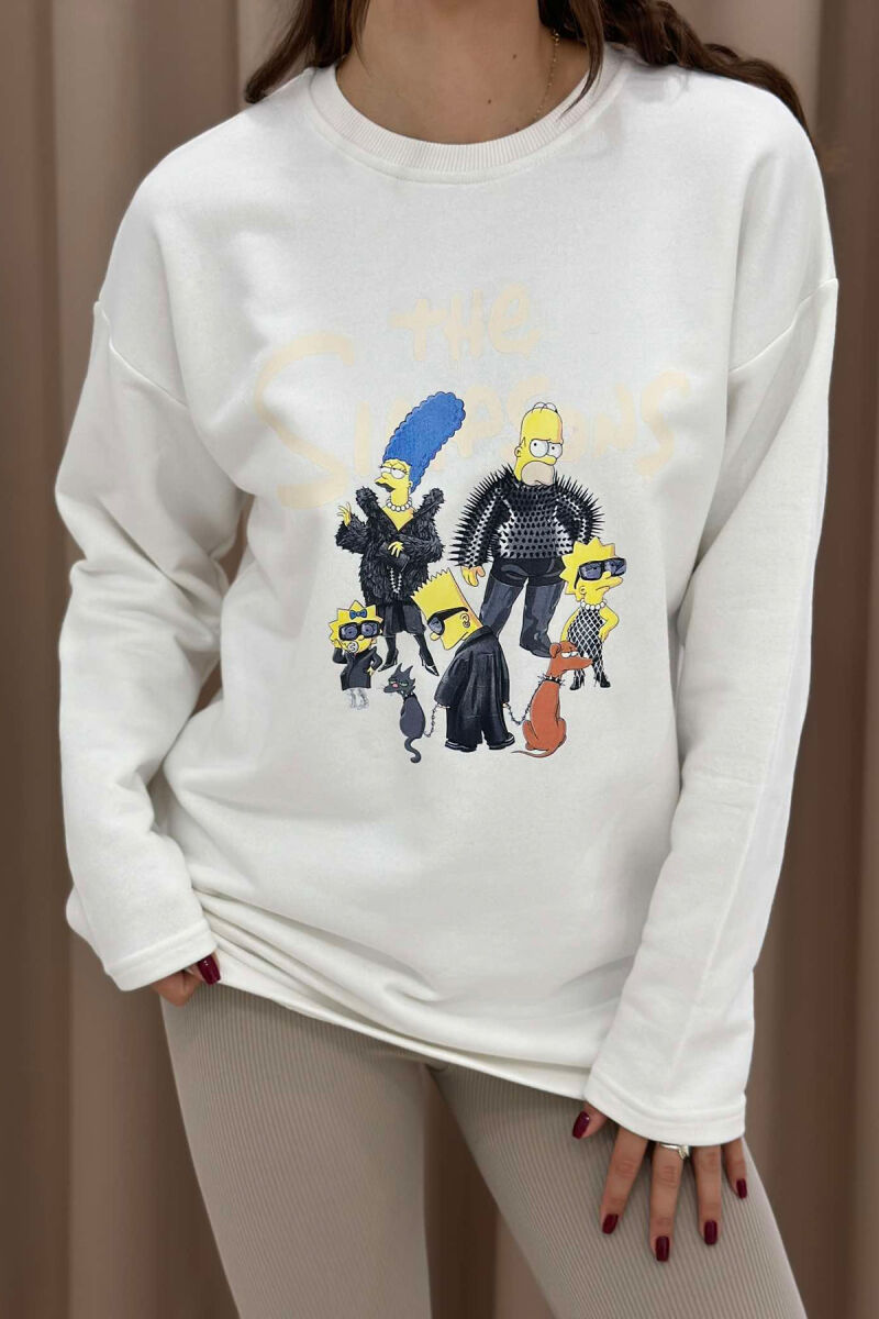 THE SIMPSONS DESIGN WOMEN SWEATSHIRT WHITE-E BARDHE - 4