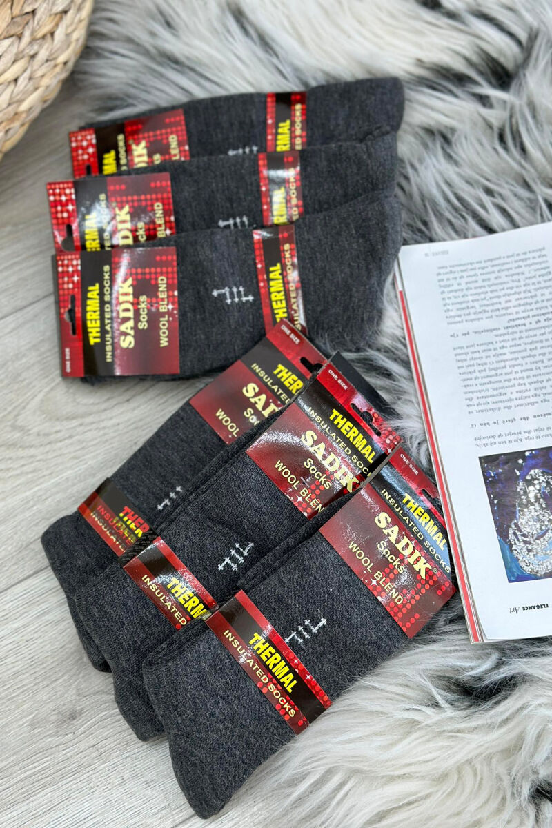 THERMAL MEN CREW SOCKS GREY/GRI - 2