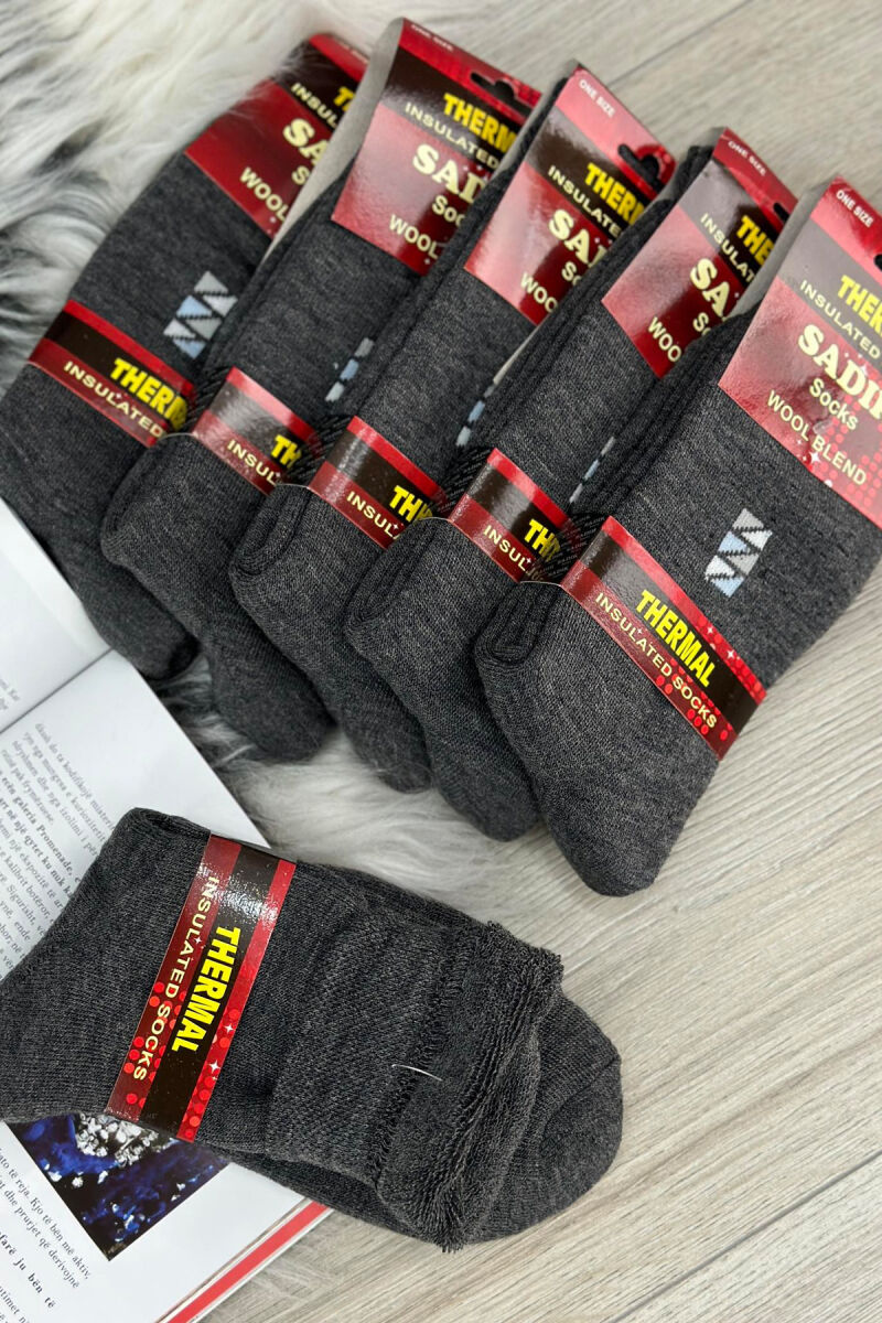 THERMAL MEN CREW SOCKS GREY/GRI - 1