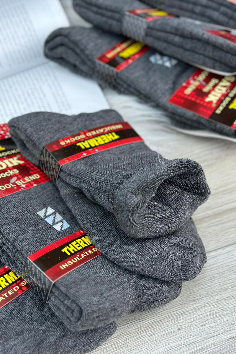 THERMAL MEN CREW SOCKS GREY/GRI - 4