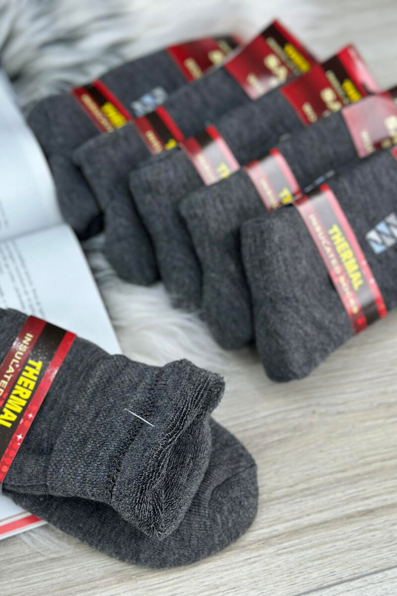 THERMAL MEN CREW SOCKS GREY/GRI - 5