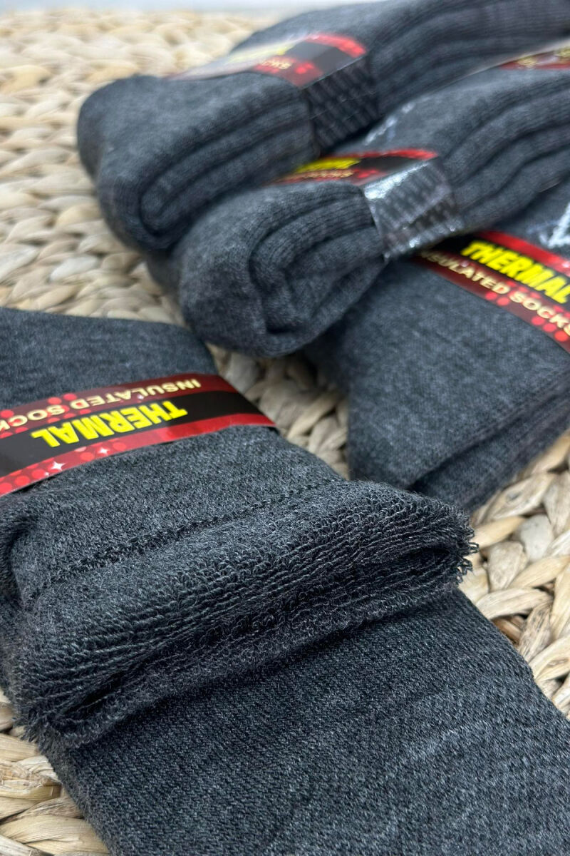 THERMAL MEN CREW SOCKS GREY/GRI - 4