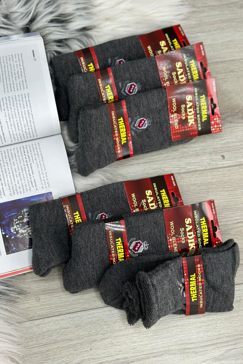 THERMAL MEN CREW SOCKS GREY/GRI - 3