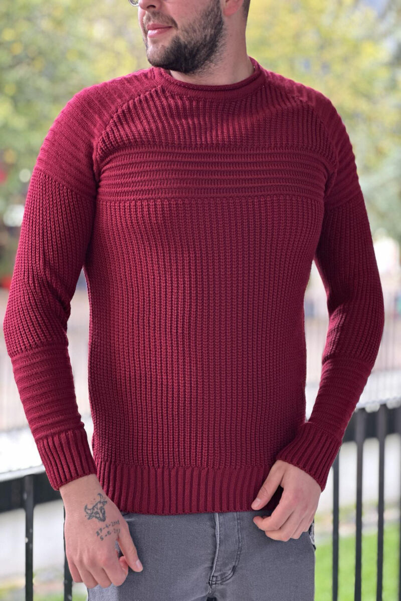 THICK SIMPLE MAN SWEATER BUYRDGUNDY/VISHNJE - 1