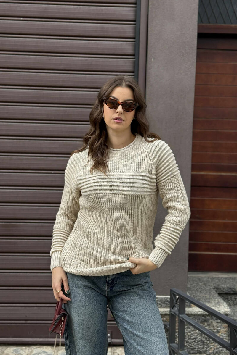 THICK SIMPLE WOMAN SWEATER BEIGE/BEZHE - 2