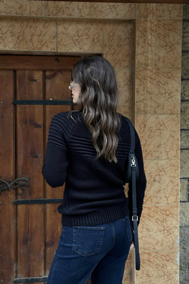 THICK SIMPLE WOMAN SWEATER BLACK/ E ZEZE - 3