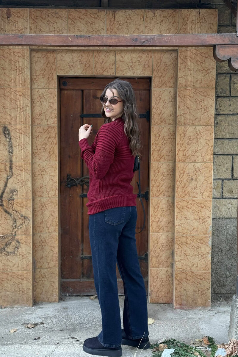 THICK SIMPLE WOMAN SWEATER BURGUNDY/VISHNJE - 3
