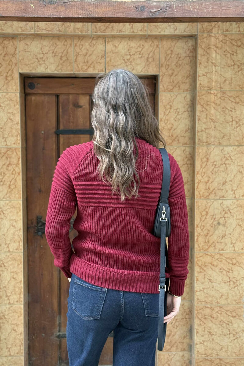 THICK SIMPLE WOMAN SWEATER BURGUNDY/VISHNJE - 2