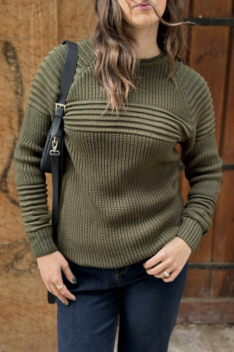THICK SIMPLE WOMAN SWEATER DARK GREEN/JEE - 4