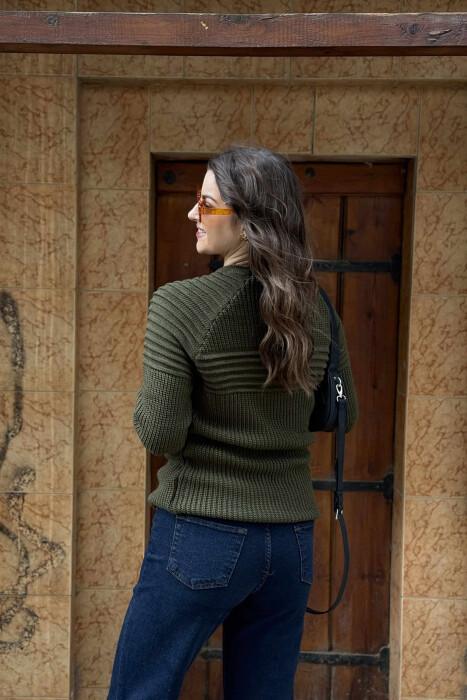 THICK SIMPLE WOMAN SWEATER DARK GREEN/JEE - 3