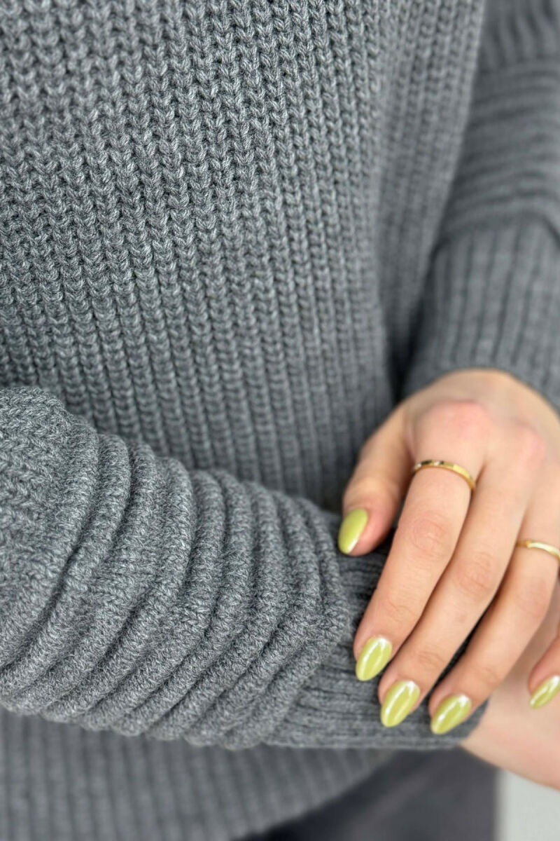 THICK SIMPLE WOMAN SWEATER DARK GREY/GEE - 3