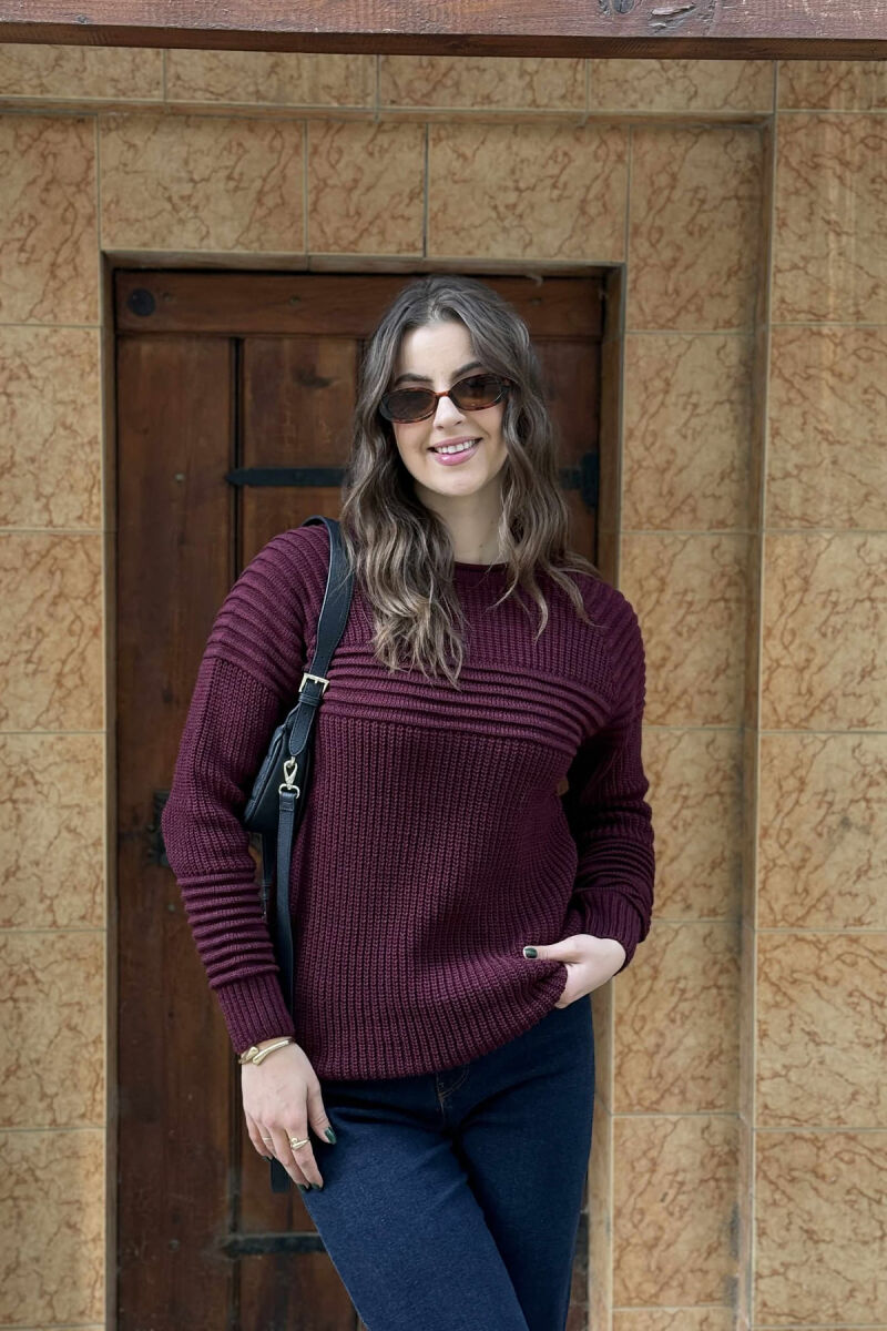 THICK SIMPLE WOMAN SWEATER DARK PURPLE/LEJLA ERRET - 2
