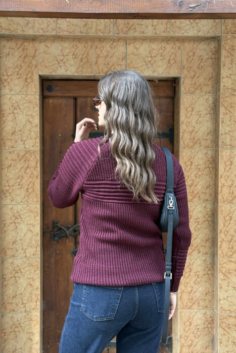 THICK SIMPLE WOMAN SWEATER DARK PURPLE/LEJLA ERRET - 4