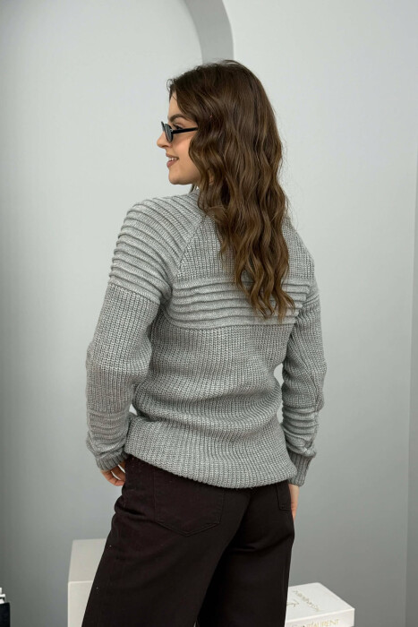 THICK SIMPLE WOMAN SWEATER GREY-GREY/GG - 3