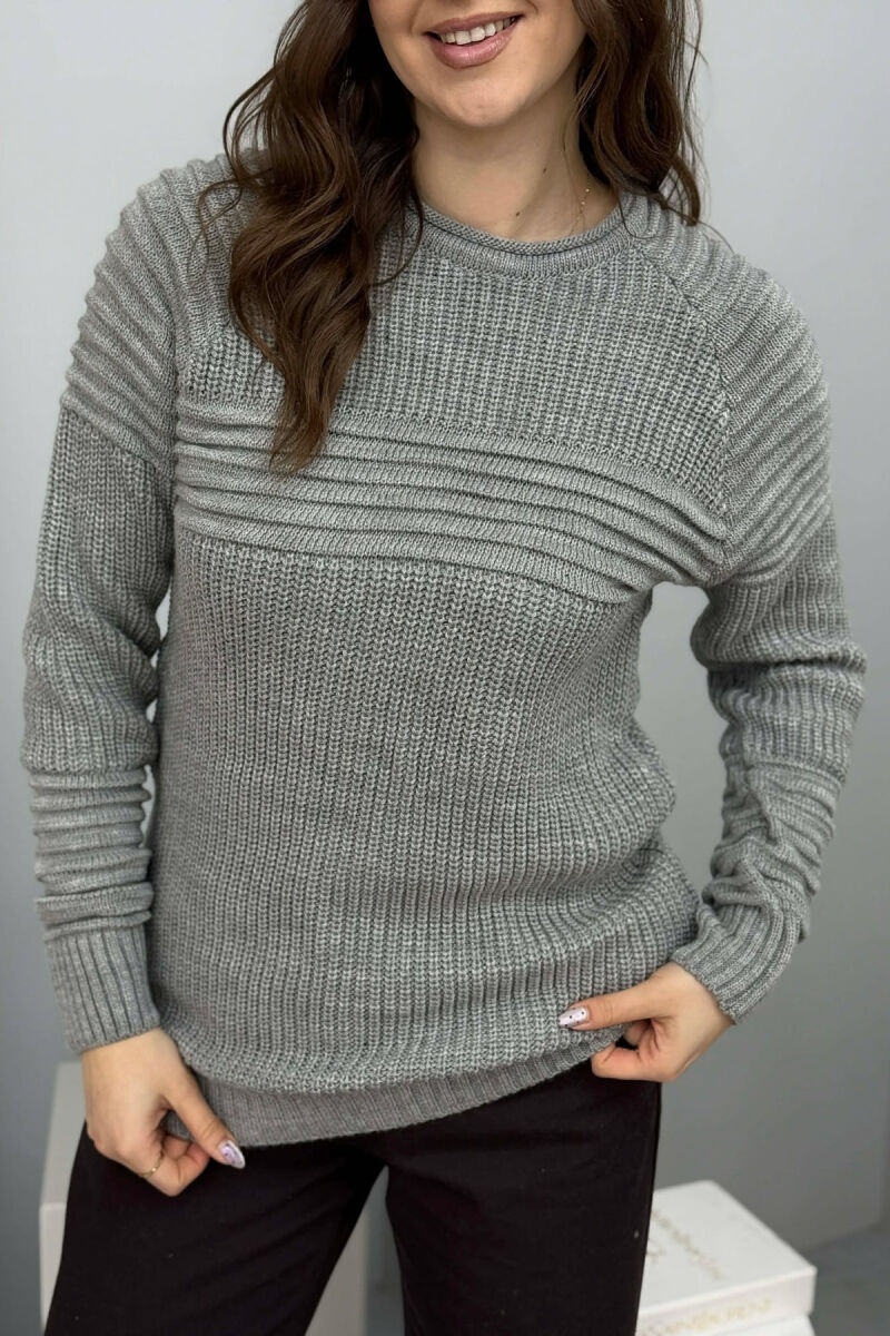 THICK SIMPLE WOMAN SWEATER GREY-GREY/GG - 4