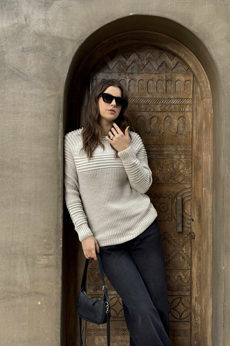 THICK SIMPLE WOMAN SWEATER GREY/GRI - 3