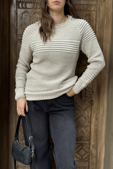 THICK SIMPLE WOMAN SWEATER GREY/GRI - 4